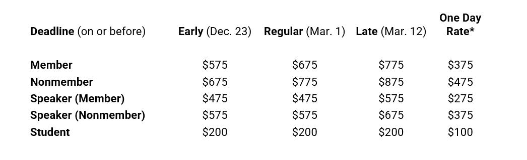 Conference registration fees.